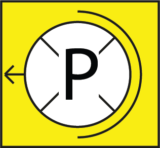 Downward spike spot symbol